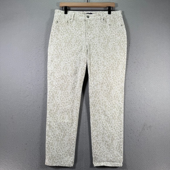 NYDJ Denim - NYDJ Animal‎ Print Ankle Jeans Womens 12 Beige Lift Tuck Comfort Stretch Classic